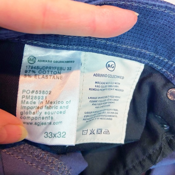 Adriano Goldschmied blue Everett men’s slim straight cotton elastane pants 33x32 - Picture 7 of 10